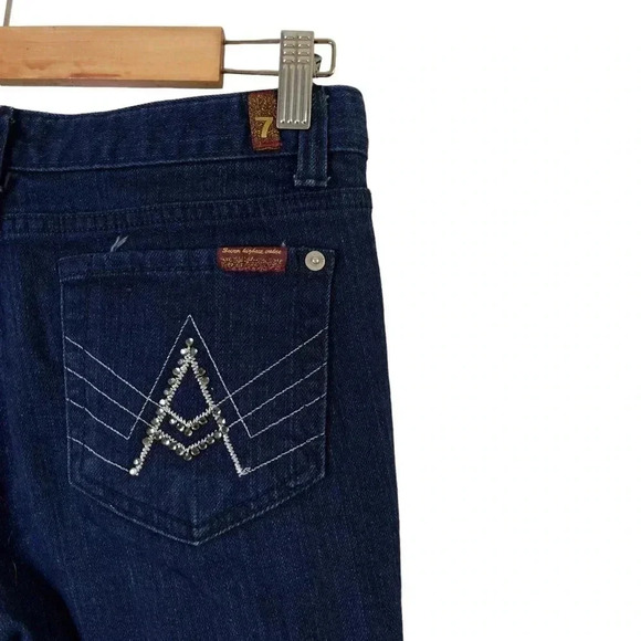 Vintage 7 For All Mankind ‘Flynt’ Sparkle A Pocket Jeans Size 28 - Picture 3 of 6